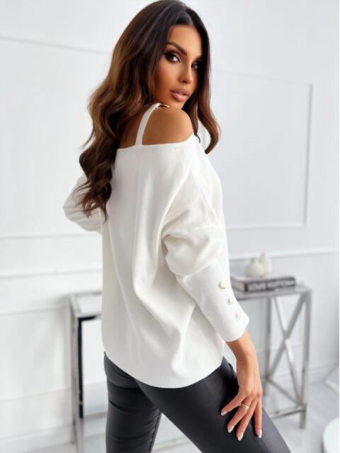 Asymmetrical Neck Buttoned Top - Beauty by Anjuli