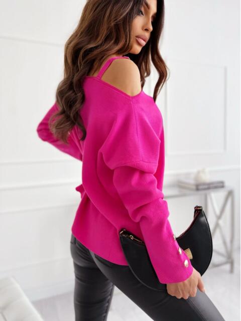 Asymmetrical Neck Buttoned Top - Beauty by Anjuli