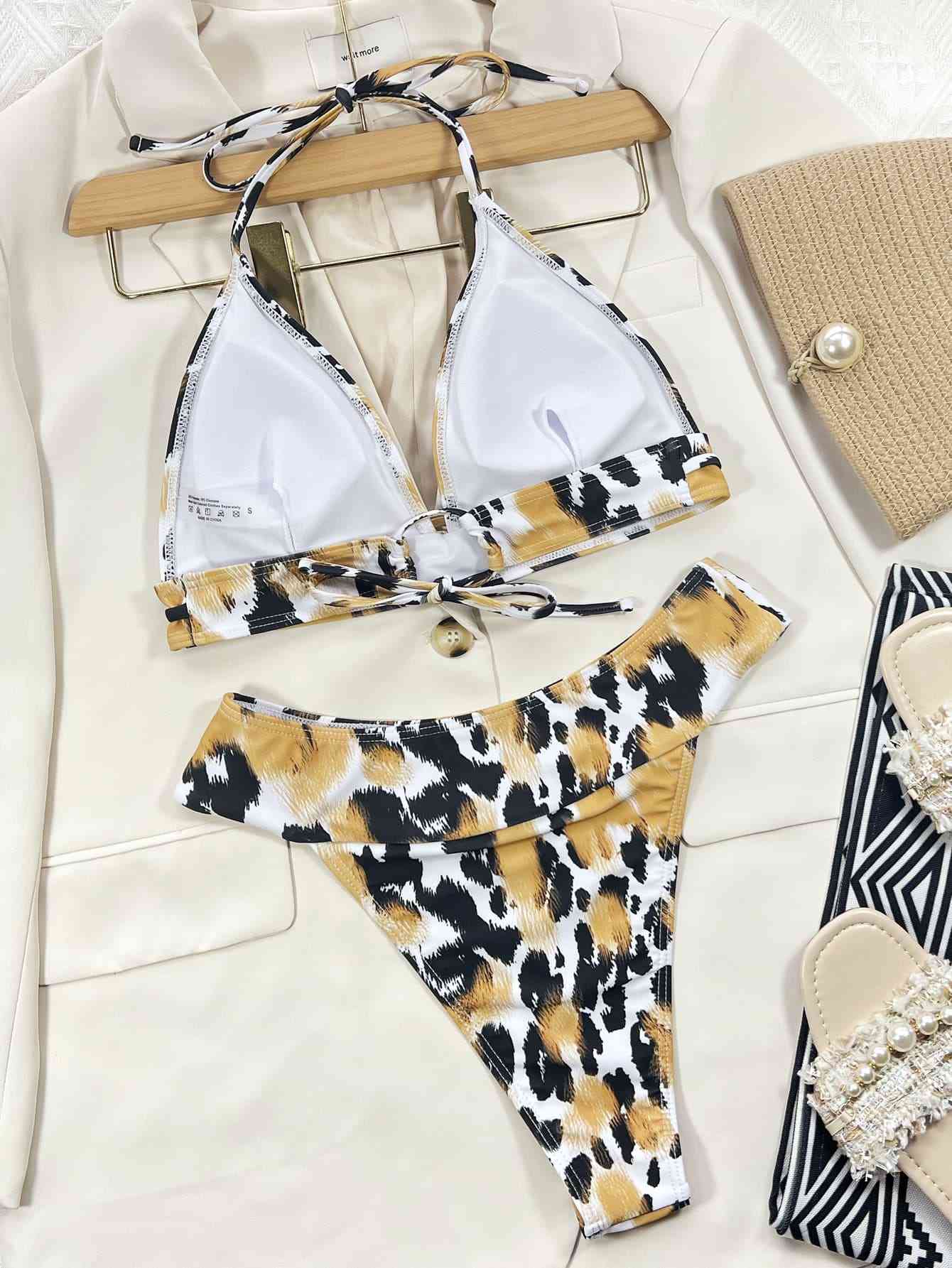 Animal Print Halter Neck Bikini Set - Beauty by Anjuli