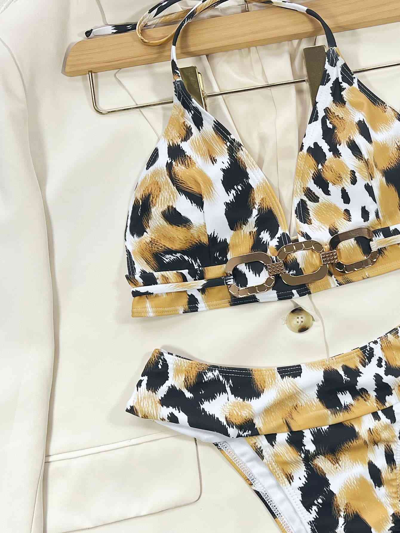 Animal Print Halter Neck Bikini Set - Beauty by Anjuli