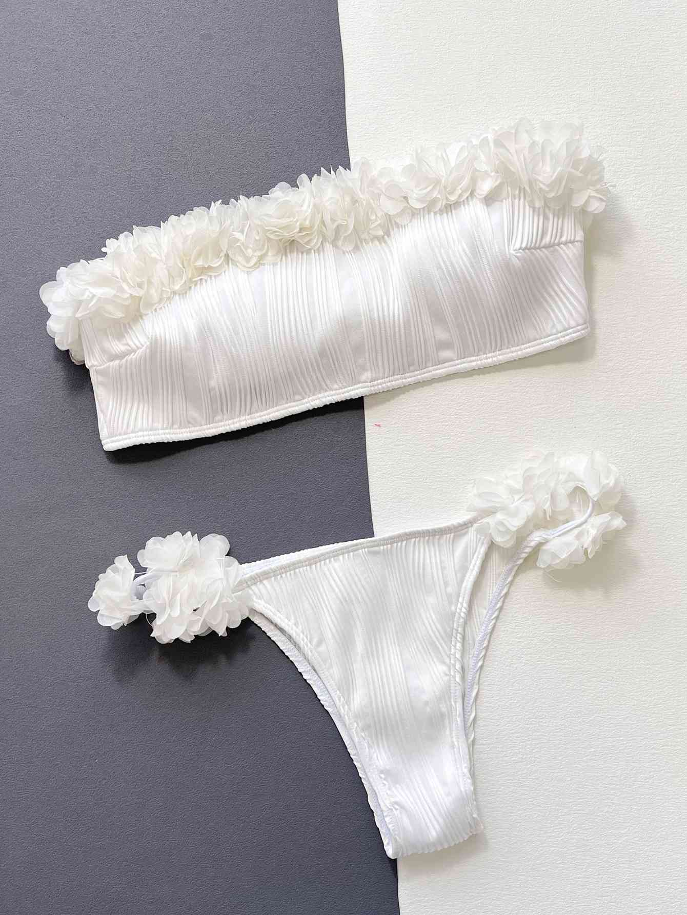 Applique Tie Back Two-Piece Bikini Set - Beauty by Anjuli