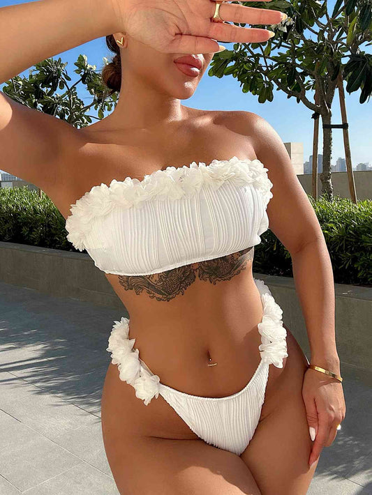 Applique Tie Back Two-Piece Bikini Set - Beauty by Anjuli