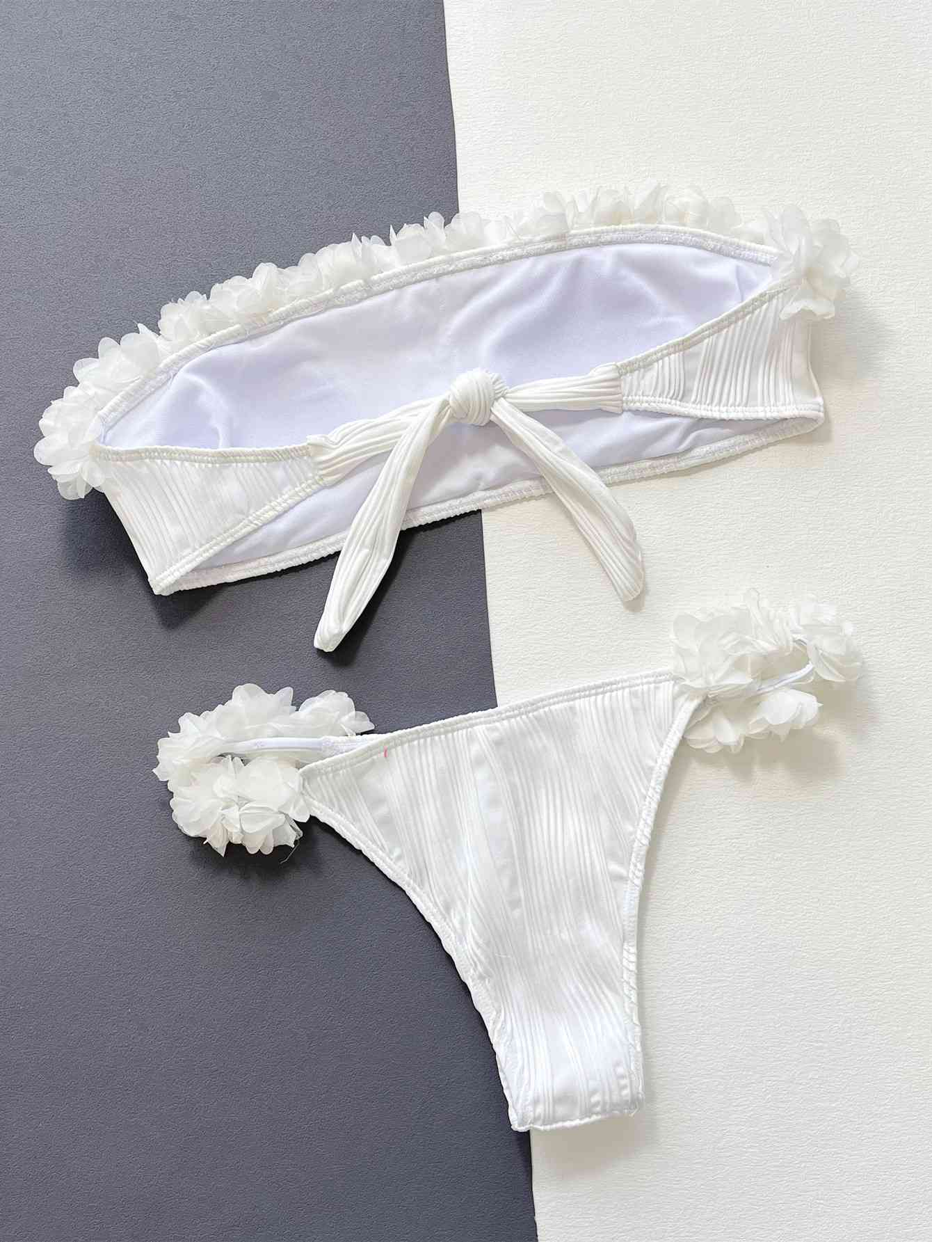 Applique Tie Back Two-Piece Bikini Set - Beauty by Anjuli